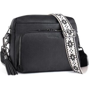 Versatile Vegan Leather Crossbody Bag: RFID Protection, 4 Pockets, Adjustable